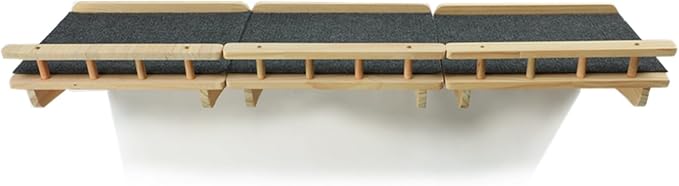 SHENGOCASE 47.2" x 11.8" Natural Solid Wood Wall Mounted Cat Shelves, Superhighway Walkway Balcony with Guardrail Wall Furniture, Steps Stairs, Perch