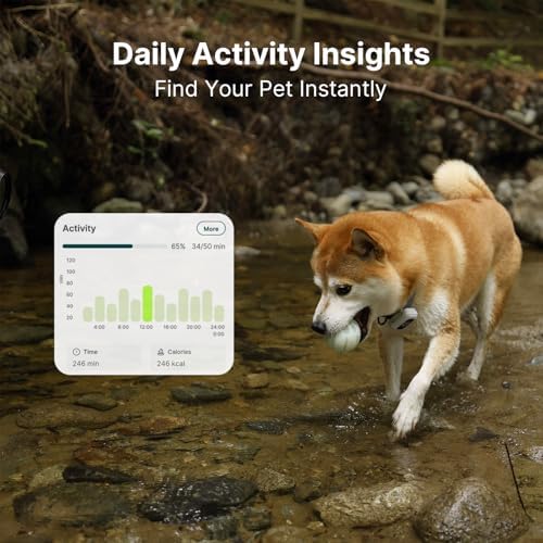 ABBIDOT GPS Dog Tracker - Activity Monitor, 3-Mode LED Light, Location History, Real Time Tracking, Precision Live Pet Tracker, Waterproof, Rechargeable, APP Support, GPS Tracker for Dogs