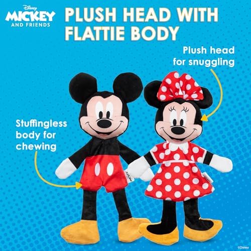 Disney for Pets Mickey & Minnie Mouse Plush Dog Toy Set, 13.5 Inch, 2 Pk