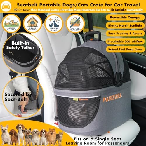 PAWZIDEA Double Pet Stroller with 2 Detachable Carrier, Multifunctional