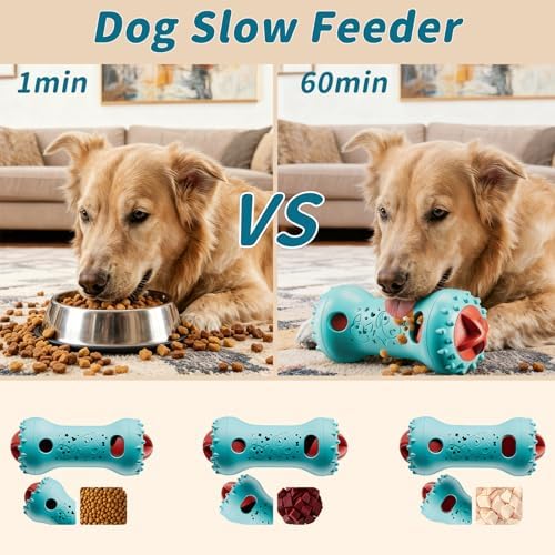 Interactive Dog Puzzle Toys - Dogs Treat Dispensing Enrichment Toy Mental Stimulation for Brain Cognitive Snack Spin for Dog Busy Boredom Teething Slow Feeder