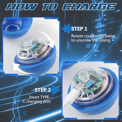 2pcs Shaky Ball Toy for Dogs, 2025 New Upgrade Automatic Moving Dog Toy Balls, USB Rechargeable Shaky Balls, Interactive Dog Ball for Small, Medium, Large Dogs(Blue+Orange)