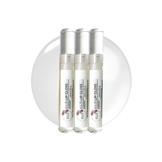 Nicole + Brizee H&B Hydrating Lip Gloss - Moisturizing, Long-Lasting Shimmer & Shine for Soft & Smooth Lips – Compact, Travel-Size, Lightweight Lip Gloss for Women - Smoky (3 Pack, 4g)