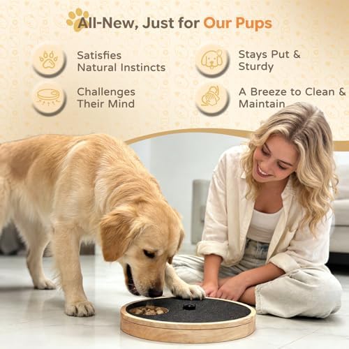 Dog Nail Scratch Board with Treat Box, Adjustable Dog Nail File Board with Built-in Snack Reward System & Slow Feeder, Dogs Scratching Board for Dogs Claw Care, Activity Pad for All Breeds-Black