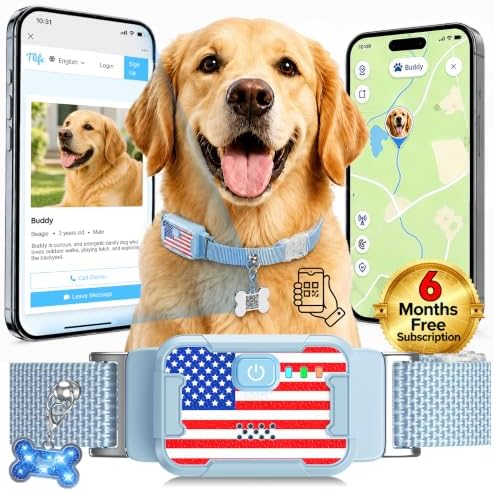 Smart Dog GPS Tracker, Complimentary 6-Month Subscription, Live Pet Tracker with Virtual Fence, Dog Tracker for Dogs with Health & Behavior Monitoring, Escape Alerts, with Virtual Fence, Blue
