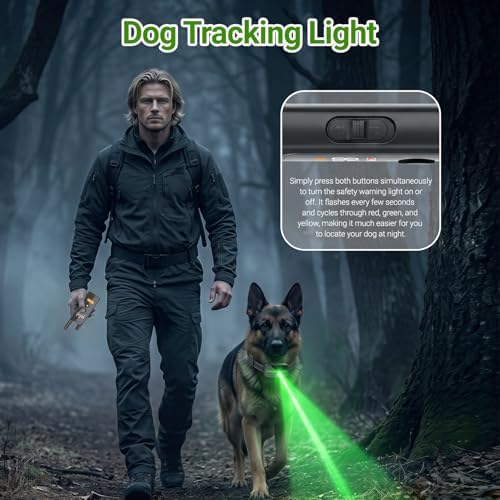Dog Electric Collar with Remote, IP67 Waterproof Shock Collar for Dogs, 3300FT Range, 4 Training Modes Strong Shock, LED Light, Adjustable Collar