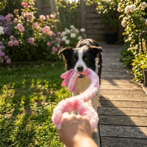 Braided Fleece Dog Tug Toy, Interactive Tug of War Rope, Faux Fur