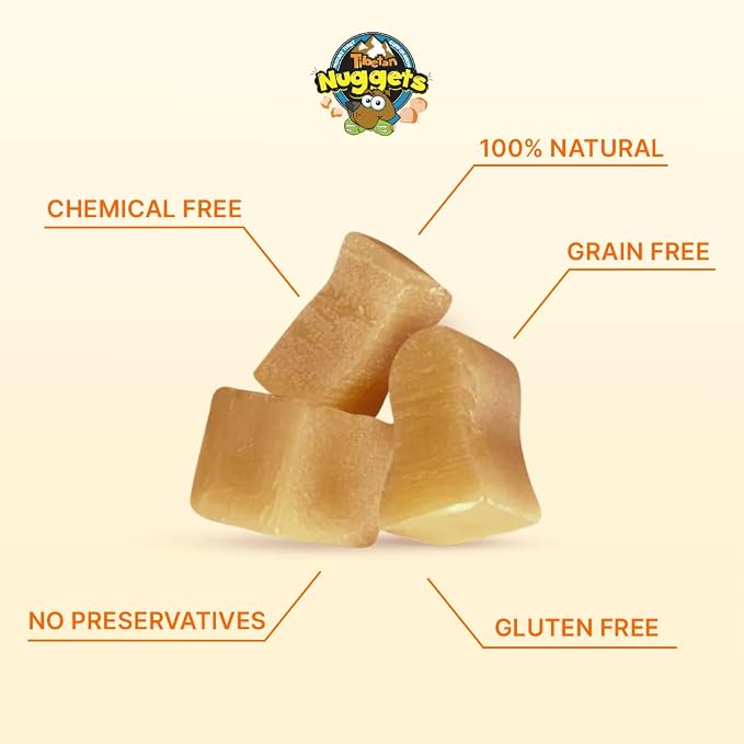 Tibetan Dog Chew Nuggets Refill Pack for Yak Cheese Puff & Chew Toy | 10 All-Natural, Easy-to-Digest Yak Cheese Nuggets | Must Microwave to Puff | Supports Gut Health & Teeth Cleaning