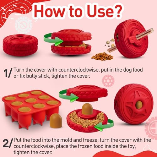 Frozen Dog Toy, Interactive Treat Dispensing Dog Toy, Indestructible Chew Toy for Aggressive Chewers and Large Dogs, Durable Rubber Bully Stick Holder