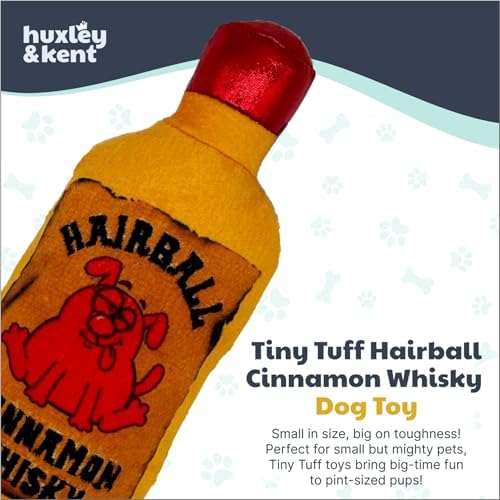 Huxley & Kent Tiny Tuff Plush Dog Toy, Hairball Cinnamon Whisky
