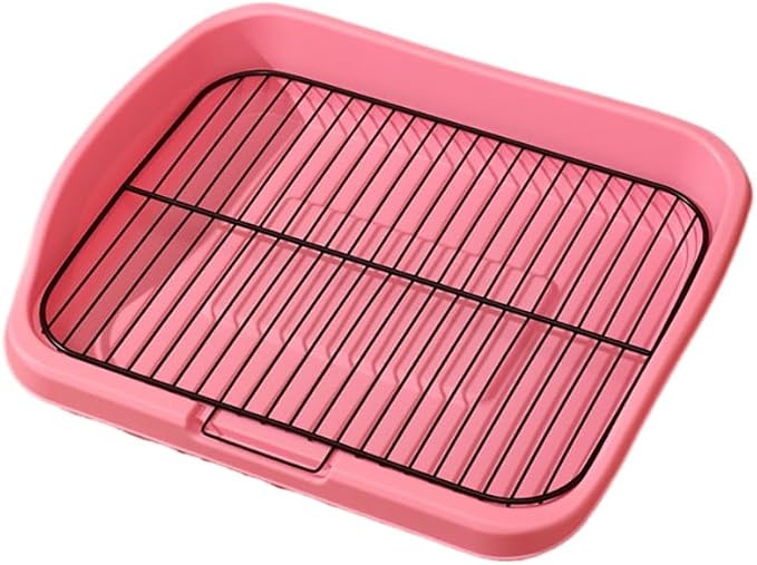 Mesh Dog Potty Tray Removable Stable Structure - Indoor/Outdoor Dog Training Toilet Litter Box for Small & Medium Dogs(Pink)