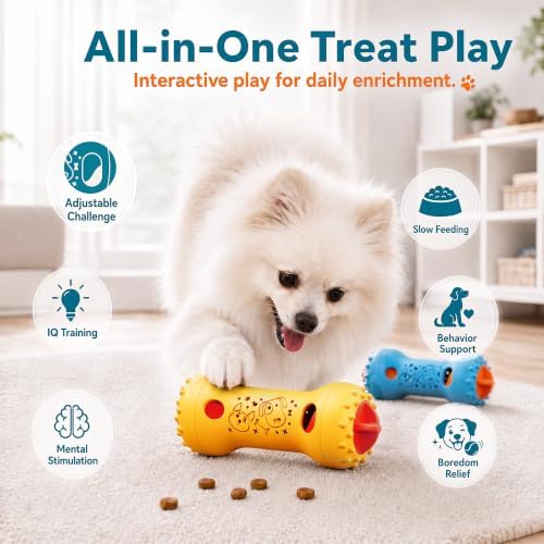 FOXMM Interactive Treat Dispensing Dog Toys, Adjustable Dog Puzzle Toy