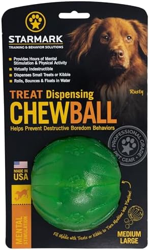 Starmark Treat Dispensing Chew Ball Md/Lg Dog Toy 3.25-inch