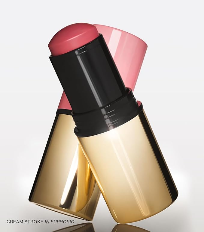 MAKE Beauty Cream Stroke Cream Blush Stick for Cheeks - Vibrant yet Natural Soft Matte Finish - Shade Rouge Moon, Berry Plum Blush Makeup