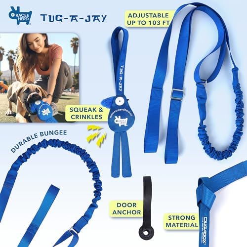 Race&Herd Tug-A-Jay Tether Tug Outdoor Dog Toy — Bungee Tug Rope