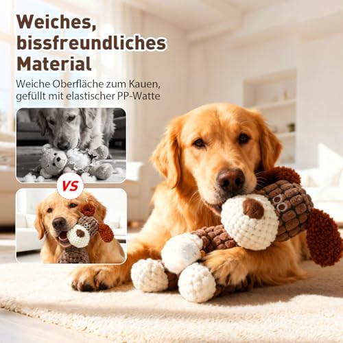 Eadwe 2026 New Dog Toys, Indestructible Plush Dog Toy, Dogs Toys for Aggressive Chewers, Dogs Squeaky Chew Toy for Indoor Pups Teething (C)