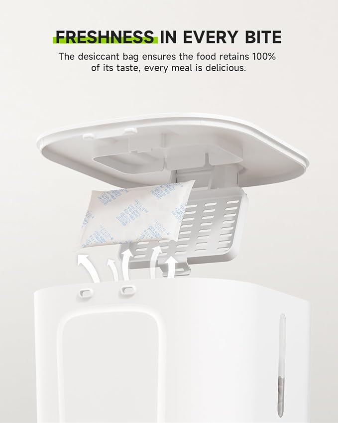 Automatic Cat Feeder, 2.4G Wi-Fi Cat Food Dispenser with APP Control, 3L Timed Pet Feeder for Pet Dry Food, 1-10 Meals Per Day