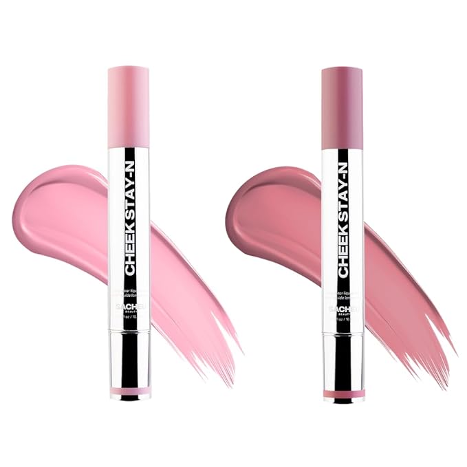 Sacheu Cheek STAY-N Liquid Blush for Cheeks — High Pigment, Buildable, Lightweight Cream Blush for Dewy Radiant Flushed Cheeks — Long-lasting & Cruelty Free, Pretty in Pink Duo