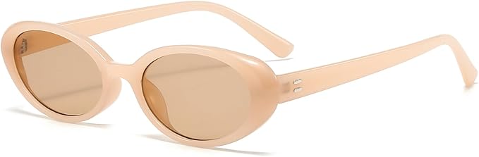 Breaksun Retro Oval Sunglasses for Women Men Fashion Small Oval Sunglasses 90s Vintage Shades