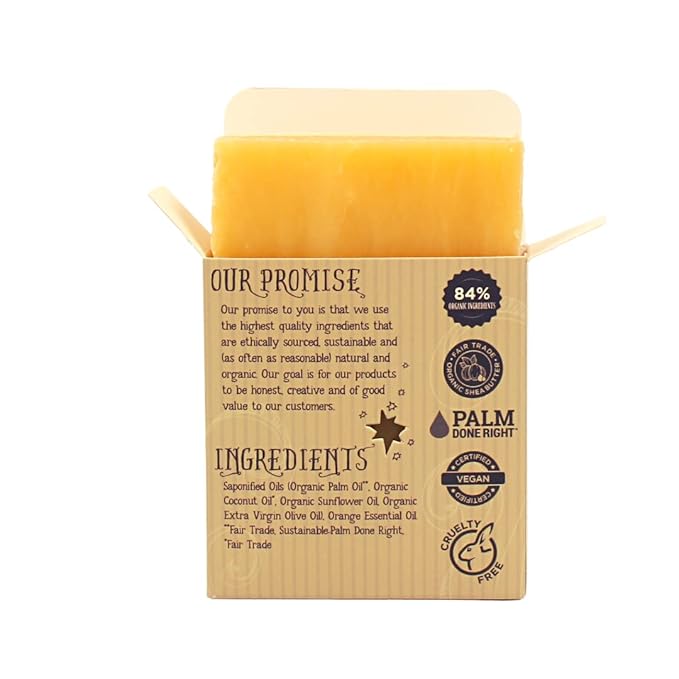 Organic Florida Sunrise Bar Soap - Gentle Cleansing for Sensitive Skin, Fruity - 3 Pack - 84% Organic Ingredients
