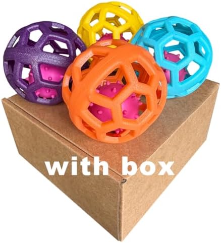 4pcs Dog & Cat Ball Toy Interactive Chasing Balls with Bell for Pet