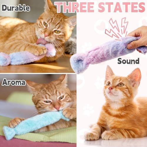 Cat Kicker Toy 3Pcs, Candy Shape Catnip Toys for Cats