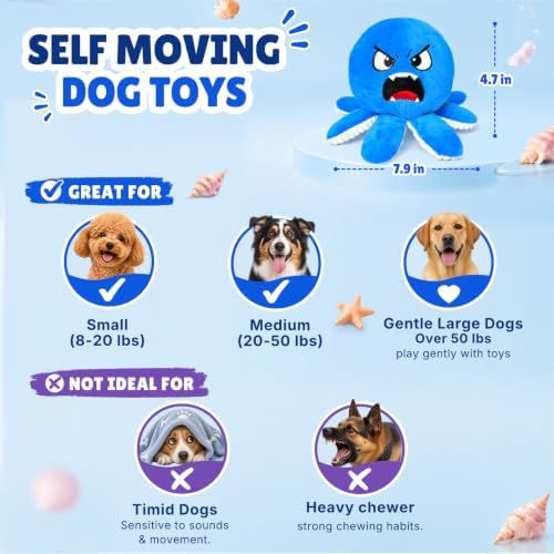 Interactive Octopus Dog Toys to Keep Dogs Entertained(Blue)