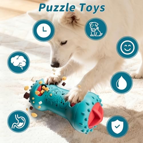 Interactive Dog Puzzle Toys - Dogs Treat Dispensing Enrichment Toy Mental Stimulation for Brain Cognitive Snack Spin for Dog Busy Boredom Teething Slow Feeder