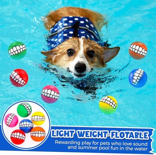 Foilswirl 24 Pcs Dog Squeaky Tennis Balls Bulk 2.95 Inch Interactive Pet Toy Ball Dog Chewing Toy for Large Medium Small Puppy Training and Practice Pet