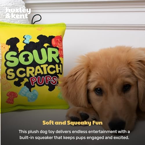 Huxley & Kent Power Plush Squeaky Dog Toy, Sour Scratch, Small