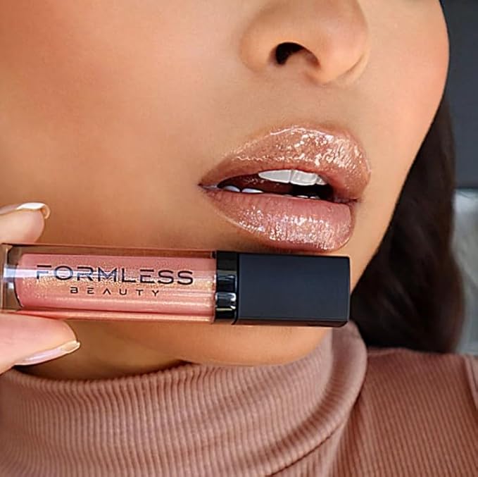 Formless Beauty by Jenny McCarthy – Majestic Peach Lip Gloss (Peach Gold Glitter) – Clean, Hydrating, Non-Toxic, Vegan Shine