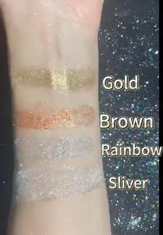 Golden Body Glitter Spray, Fine Glitter HairSpray, Body Shimmer Powder, Body Highlighter Makeup, Face Shimmer, Rave Hairspray for Festival Party Halloween Christmas
