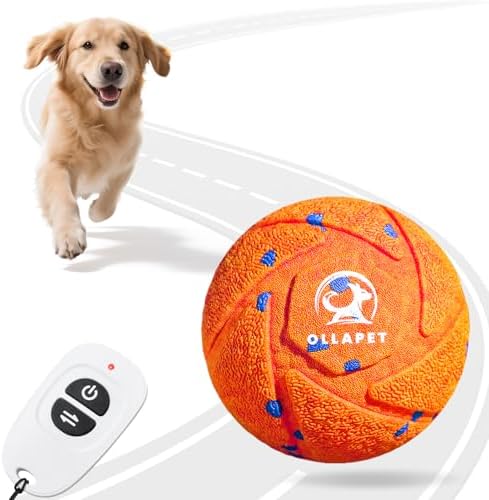 Smart Interactive Dog Toy Ball - Automatic Bouncing & Rolling, Chew-Resistant E-TPU Material, 3 Interactive Modes, IPX7 Waterproof, Smart Chase Pet Toy Ball for Medium and Large Dogs (Orange)