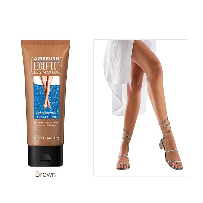 Leg Makeup Waterproof No Transfer,4 Fl Oz Leg Vein Cover up Makeup,Leg and Body Scar Cover up Makeup,Long Lasting Body Foundation,Leg Concealer for Women,Leg and Body Makeup Lotion (Brown, 4oz)