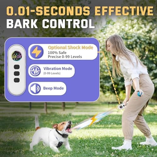 Ultra-Small Anti Bark Collar, Ultra-Light & Thin Dog Training Collar with 1300ft Remote for Small Dogs 5-15lbs, 198-Level Precise Control, Rechargeable, Black(Not Auto Collar)