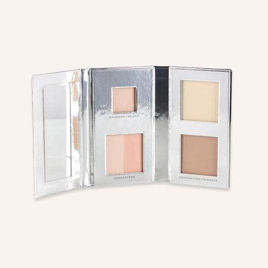 Woosh Beauty Fold Out Complexion | Travel Makeup Palette, Cream & Powder, 6 Shades