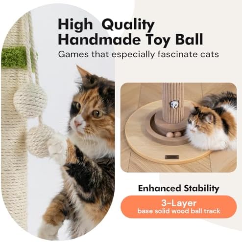 Woochpet 35"Cat Scratching Posts,Interactive Cat Toys For Indoor Large Cats