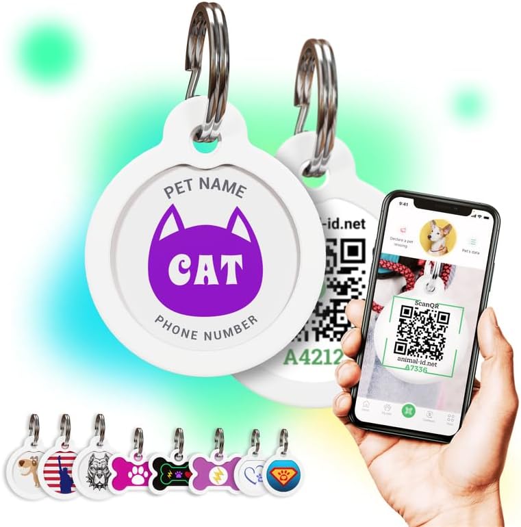 QR Code Dog Tag Personalized Pet Id Silent Cat Tags Engraved Name Plate with Online Profile («I’m Your Kitty»)