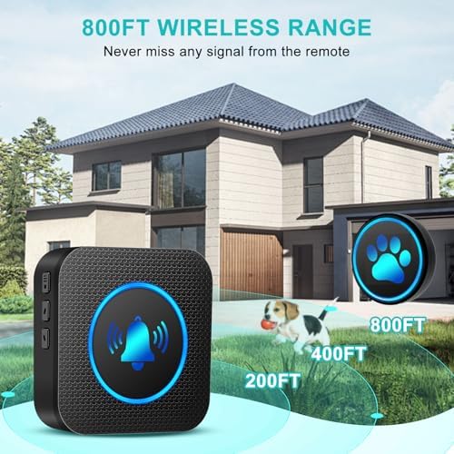 Dog Door Bell for Potty Training, Smart Wireless Doggie Doorbell to Go Outside, 1000 Feet Long Range with IP65 Waterproof Super-Light Touch Button (3 Button)