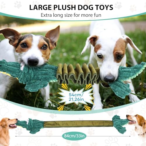 Drmstow Squeaky Dog Toys for Large Dogs, Cute Puppy Toys, Plush Stuffed Pet Dog Toys with Crinkle Paper, Interactive Tug of War Dog Toys to Keep Them Busy for Small Medium Big Dogs