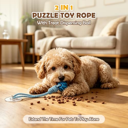 2PCS Dog Tug of War Toy with Suction Cup