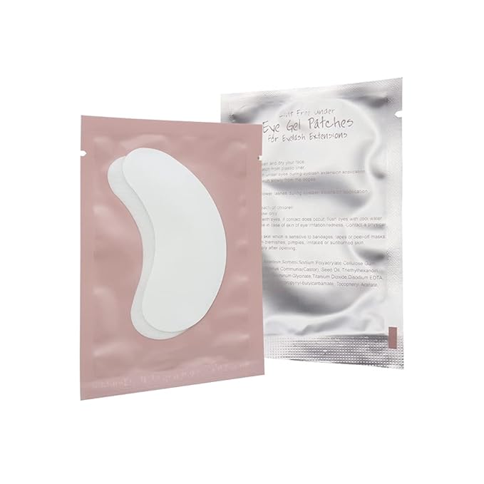 myaokue-up 100 Pairs Set, Under Eye Pads for Eyelash Extensions Lint Free Eye Gel Patches Premium Collagen Lash Pad Eye Mask Makeup Tools, Pink