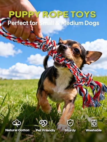TwoEar Dog Rope Toy 9 Pack - Puppy Teething Toys for Small Medium Breed