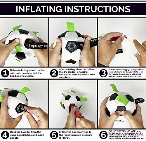 Hyper Pet The Original Grab Tabs Dog Soccer Ball with Straps (5")-Indoor or Outdoor, Interactive Durable Fetch Ball with Tug Toy for All Dog Breeds