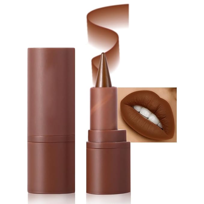 AMY'S DIARY Mocha Matte Crayon Lipstick Lip Makeup, Precision Tip Matte Lip Crayon, Longwear Up To 24Hrs, Lead The Way,Smudge Waterproof for Women Smudge Waterproof for Women (6#, 1 pc)