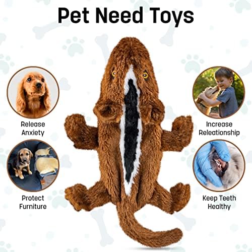 FGA MARKETPLACE Duck-Squirrel Flat NO Stuffing NO Squeak Plush Dog Toy, Funny Style Will Entertain Your Pet for Hours, Recommended for Small and Medium Dog 21 INCH Long