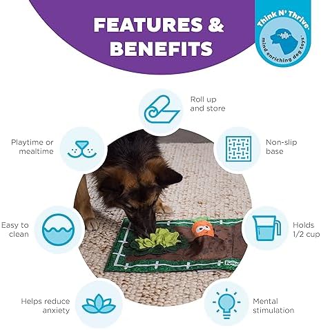 Outward Hound by Nina Ottosson Activity Matz Garden Game Plush Dog Puzzle Mat Dog Enrichment Dog Toy, Level 2 Intermediate, Multicolored