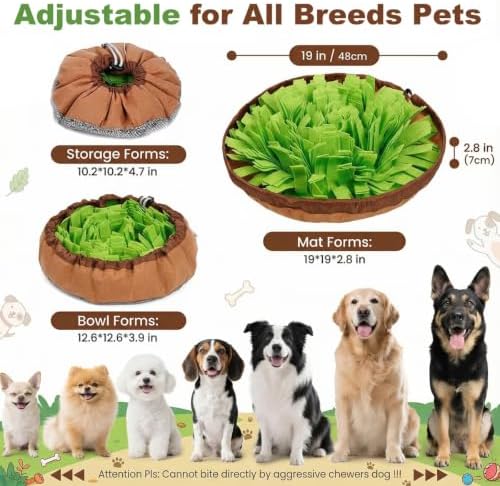 Casfuy Snuffle Mat for Dog Interactive Puzzle Dog Toy