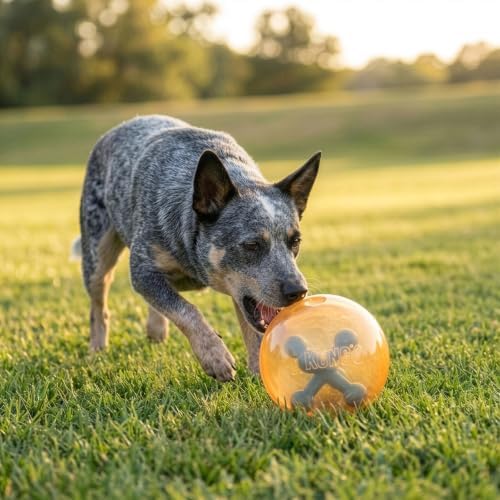 KONG Jumbler Jacks Dog Ball Toy, Interactive Rolling Rattle Ball