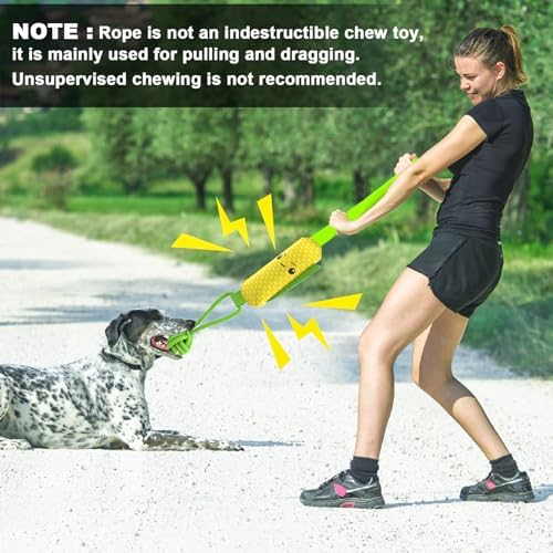 ETIAL Interactive Dog Tug Toy,Indestructible Dog Toys for Aggressive Chewers,Tough Squeaky Dog Rope Toys for Training,Tug of War Dog Toy Balls for Medium & Large Dogs (Corn)